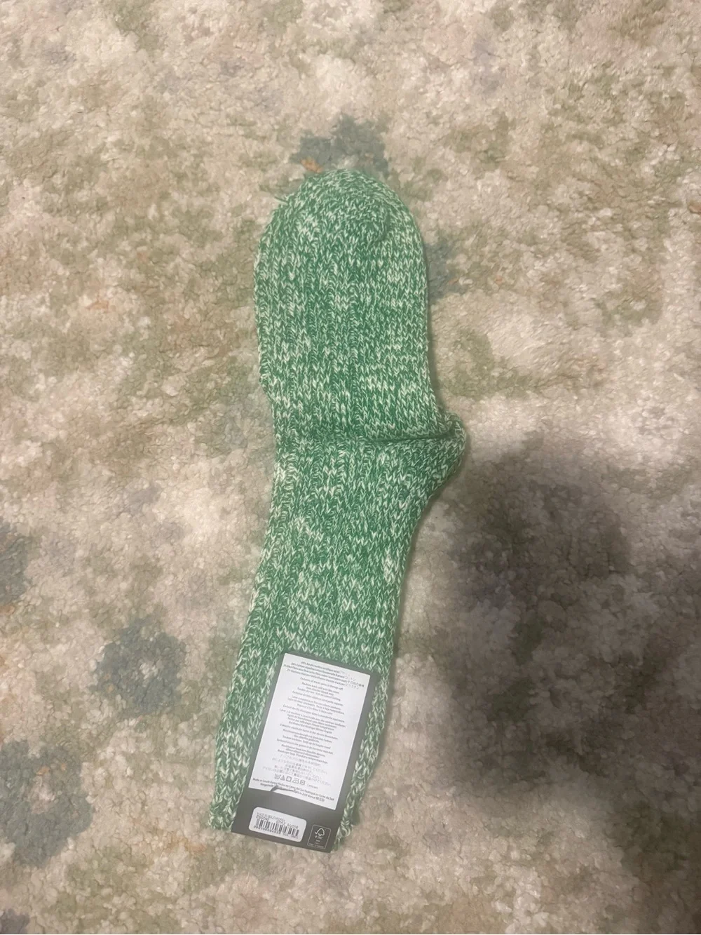 J. Crew Green Marled Crew Socks
